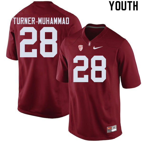 Youth #28 Salim Turner-Muhammad Stanford Cardinal College Football Jerseys Sale-Cardinal